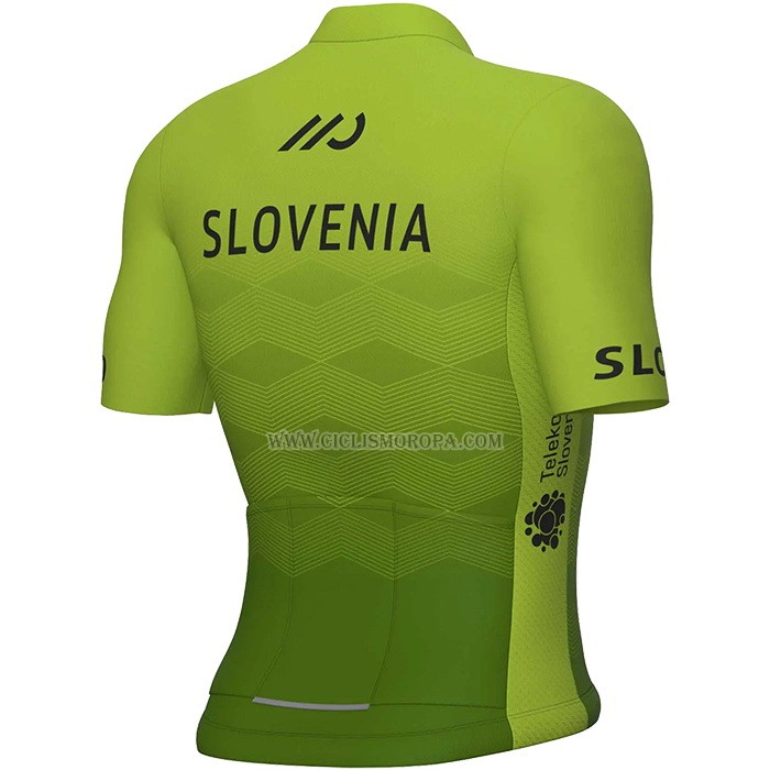 2023 Ropa Ciclismo Slovenia Verde Mangas Cortas y Culotte Corto